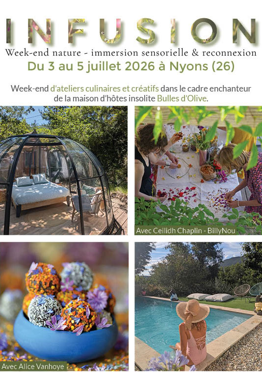 Week-end nature reconnexion atelier culinaire et créatif Drome