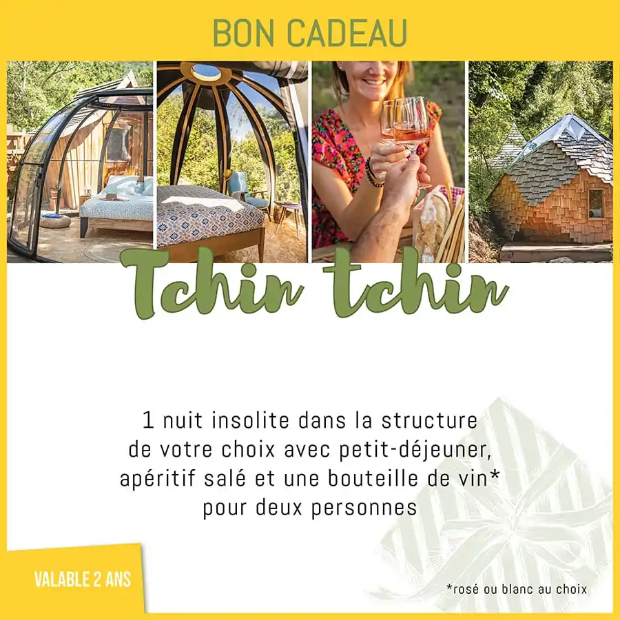 Bon cadeau pour offrir une nuit insolite avec panier apéritif