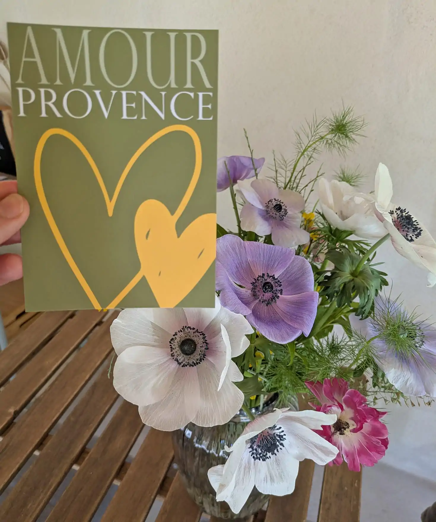 carte postale amour provence et fleurs