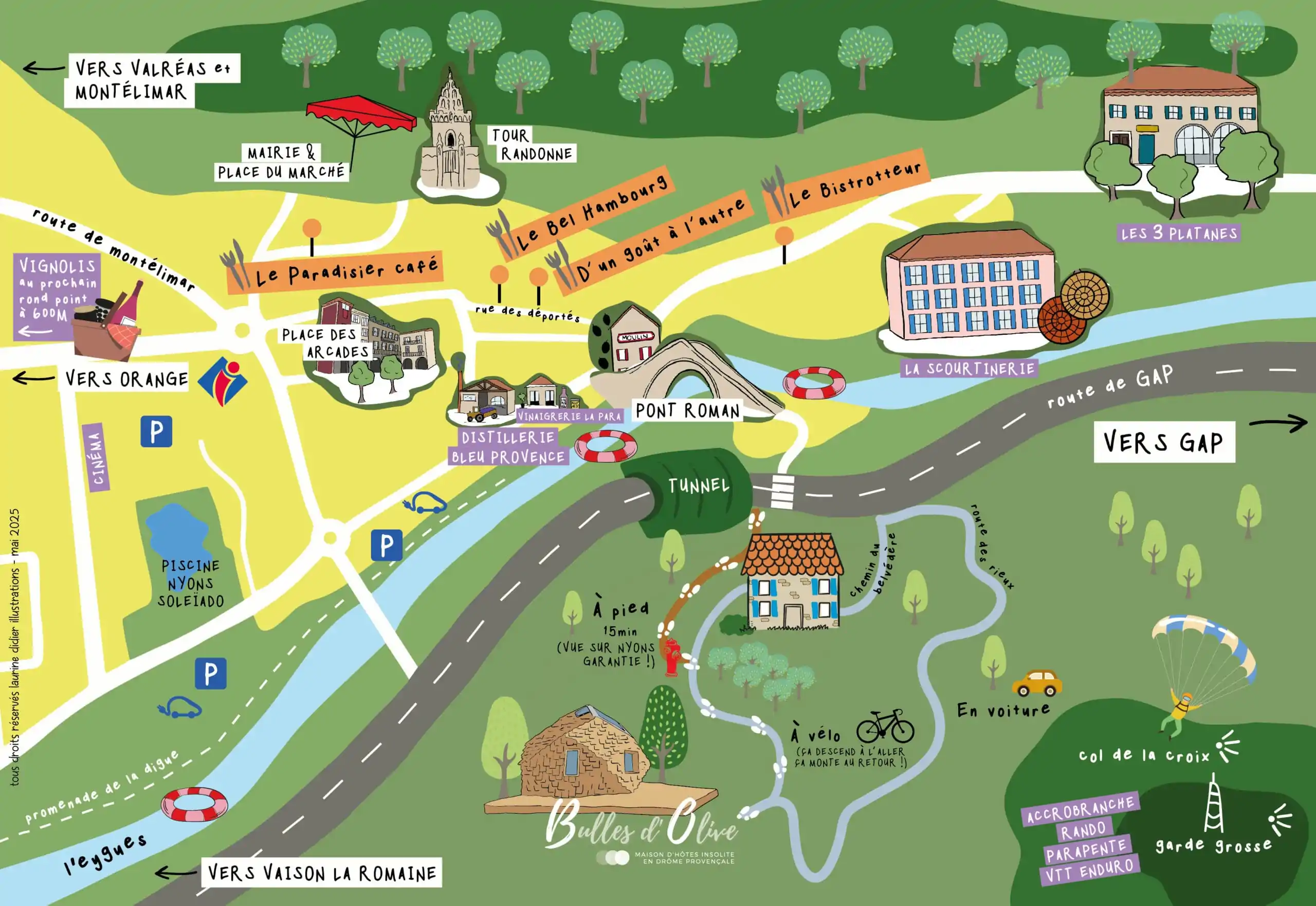 Plan illustré de Nyons