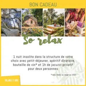 Bon cadeau nuit romantique couple dans la Drôme